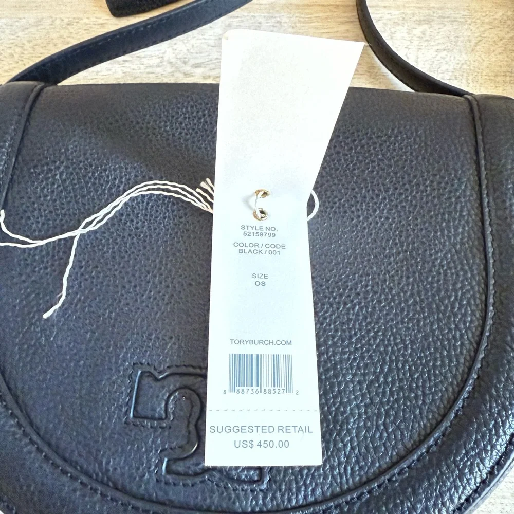 Tory Burch Serif T Leather Saddle Bag